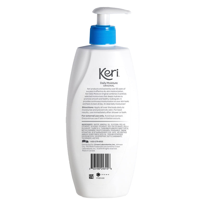 Keri Original Daily Moisture 15 Ounce | Deeply Hydrates Skin, Continuous Moisturization, With Vitamin E, Aloe & Sunflower Seed Oil, Lightly Scented, Daily-Use 15 Ounce (Pack of 1)