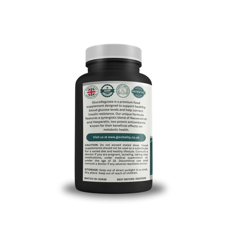 Advanced Blood Sugar Support | Clinically Studied Formula for Insulin Sensitivity & Glucose Control | Trans-Resveratrol & Hesperetin | Metabolic Support | Vegan