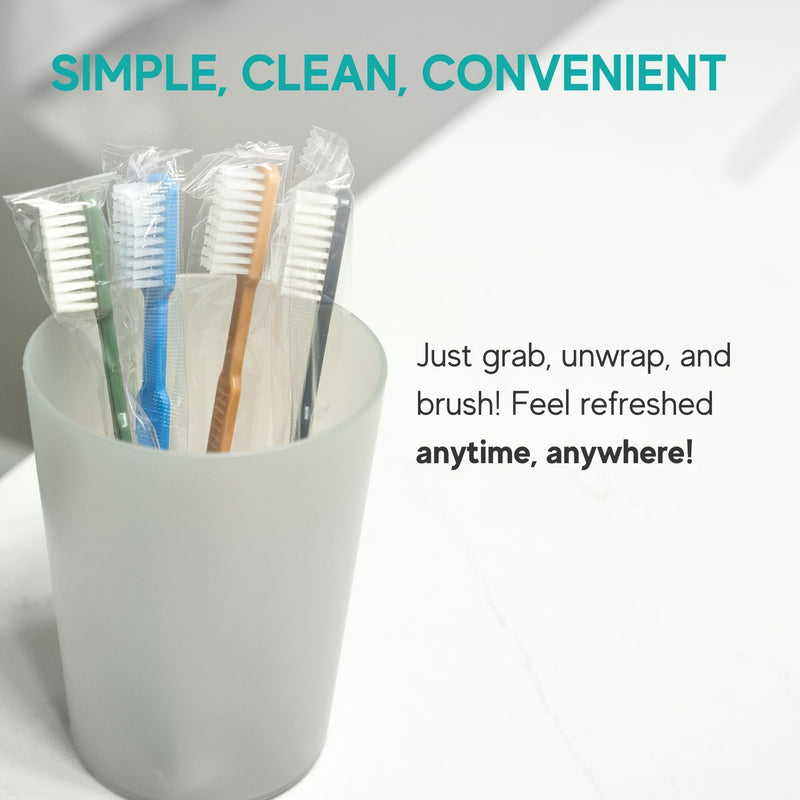 [Australia] - Avistar 40 Prepasted Disposable Toothbrushes Individually Wrapped - Single Use Pre Pasted Disposable Toothbrushes with Toothpaste Built in - Waterless Toothbrush for Travel, Guests, Hotel, & Camping 40 Count 