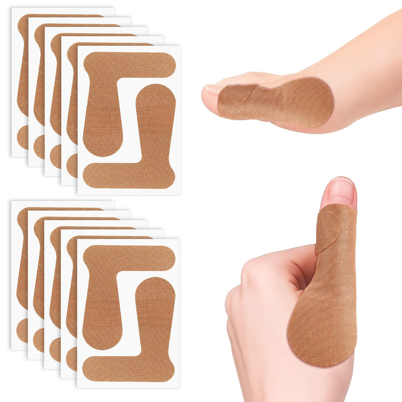 [Australia] - Thumb Support Tape for Arthritis & Tendonitis 10 Sheet (20 PCS), Self-Adhesive Elastic Thumb Brace for Pain Relief, Adjustable Beige Wraps Precut Thumb Support Tape for Sports Housework & Daily Use 