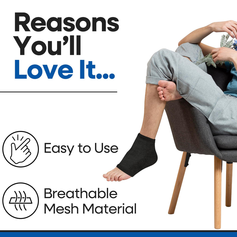 [Australia] - Moisturizing Socks for Men | Cracked Heel Treatment with Aloe Vera | Moisturizer Foot Callus Remover | Aloe Socks for Cracked Heels & Dry Cracked Feet | Lotion Infused Gel Heel Socks (Large - 3 Pairs) Black - 3 Pairs Large 