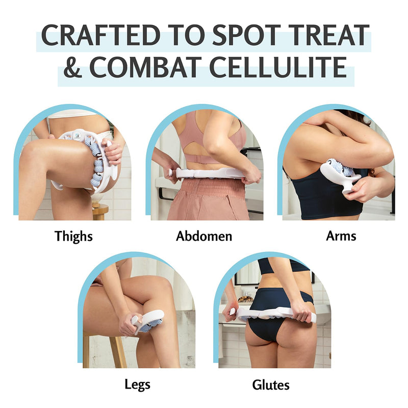 [Australia] - Anti Cellulite Roller & Lymphatic Drainage Massager | Fascia Blaster for Contoured & Smoother Skin | Tool for Sore Arms, Legs, Stomach & Buttocks by M3 Naturals Multicolor Anti Cellulite Roller 