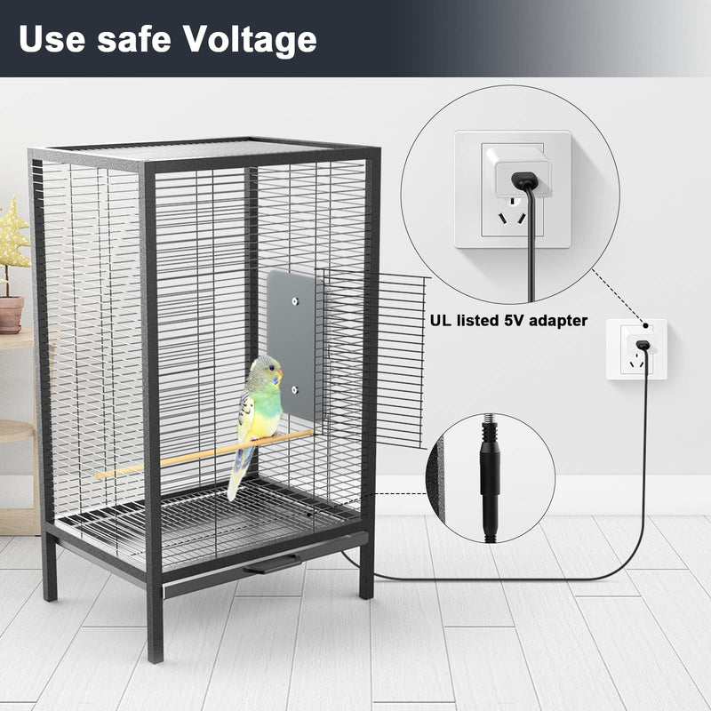 Fenocran Indoor Bird Heater Pad, USB Bird Warmer Heater, Bird Heater for Parakeets 4.5" X 7" - PawsPlanet Australia