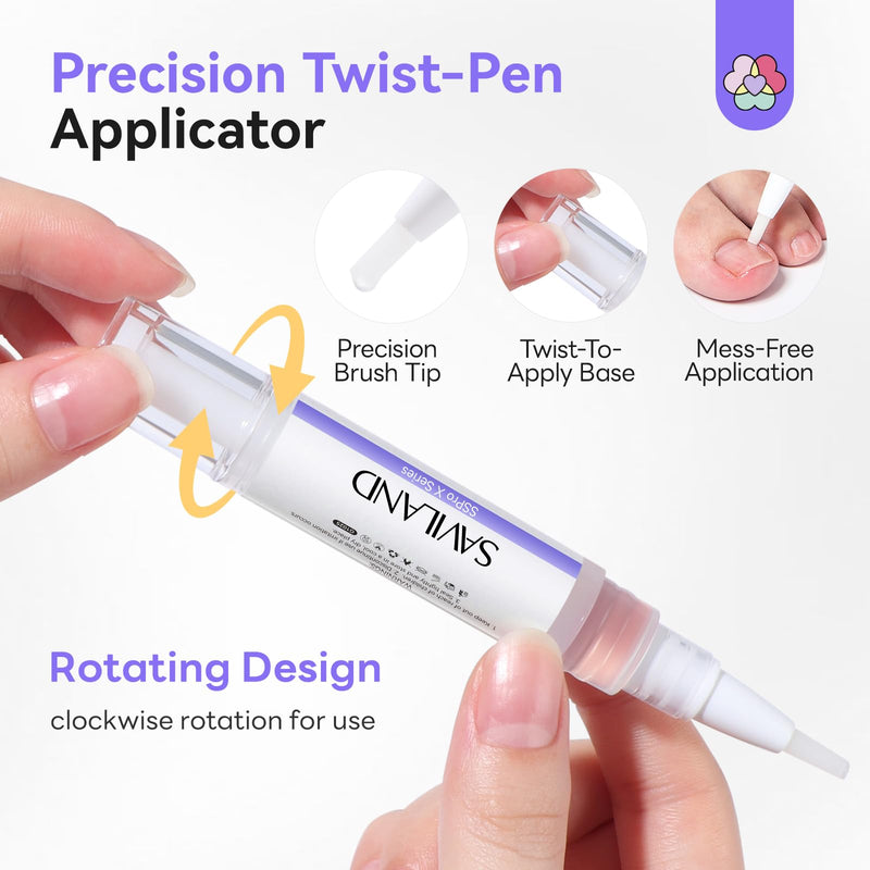 SAVILAND Toenail Fungus Treatment Pen 25% Undecylenic Acid &1% Tolnaftate | FSA-HSA, Precision Pen, Dries Clear No Mess, Vitamin E & Tea Tree Oil, Thick Damaged Nail Repair, For Travel, Work & Daily 1 Count (Pack of 3)