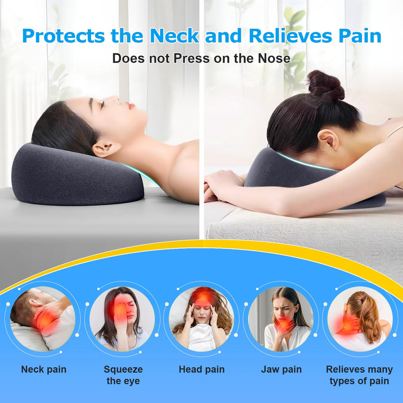 Face Down Pillows for Massage Table, Massage Headrest for Bed, Face Cradle for Spa, BBL Pillow After Surgery Post Eye Surgery Recovery & Vitrectomy Recovery Equipment Removable Cover DarkGrey