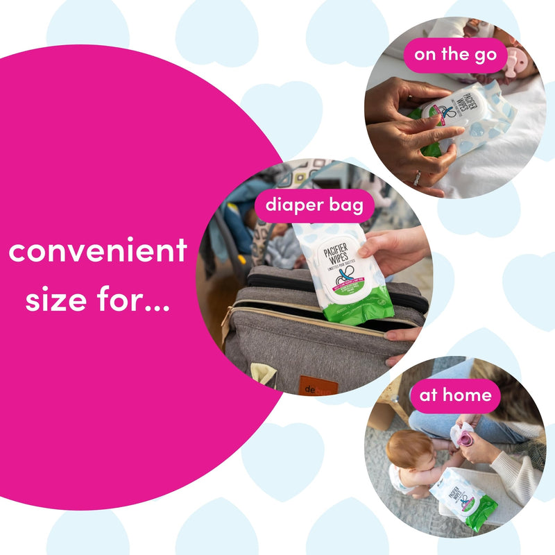 [Australia] - Dapple Pacifier Wipes, for Baby and Toddlers, Diaper Bag Essentials, Fragrance Free 40 Ct, Pack of 3 