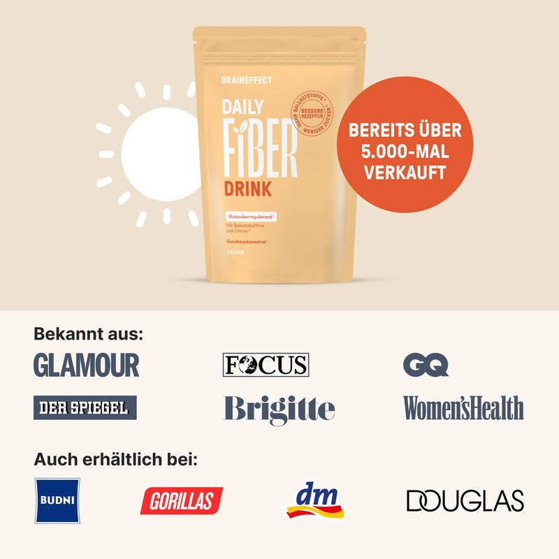 [Australia] - BRAINEFFECT DAILY FIBER - Sugar-free fiber powder with 9 fiber sources for digestion and appetite - Inavea™ mix with psyllium husks, vitamins & more - 330g (30 servings) 