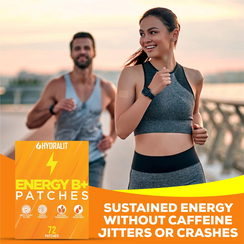 Energy Patch for Adults Men Women Topical Daily Wellness Awake B12 Patches Sustained Natural Ingredients Boost Time-Released Formula Long-Lasting Skin Travel Friendly 72 Pack
