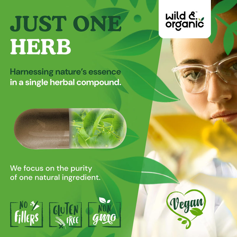[Australia] - Wild & Organic Gotu Kola Capsules 600 mg - Brain & Focus Support - Gotu Kola Powder Supplement - Gotu Kola Extract - 90 Days of Supply - Vegan, No Fillers, Non-GMO - 90 Count 