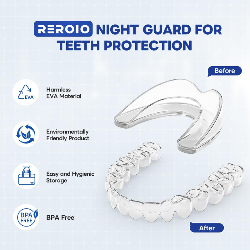 [Australia] - Mouth Guard for Grinding Teeth at Night, Teeth Grinding Mouth Guard for Sleeping, Perfect fit Night Guards for Teeth Grinding, 2 Size Mouthguard Available for Adults 1.8*2.2in+1.8*2.4in 4.0 
