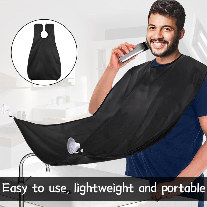 [Australia] - Beard apron, beard hair sponge, sponge for beard hair, beard apron for men, sponge for beard hair, non-stick hair catcher care cloth with 2 suction cups, bib, for beard for shaving haircut 