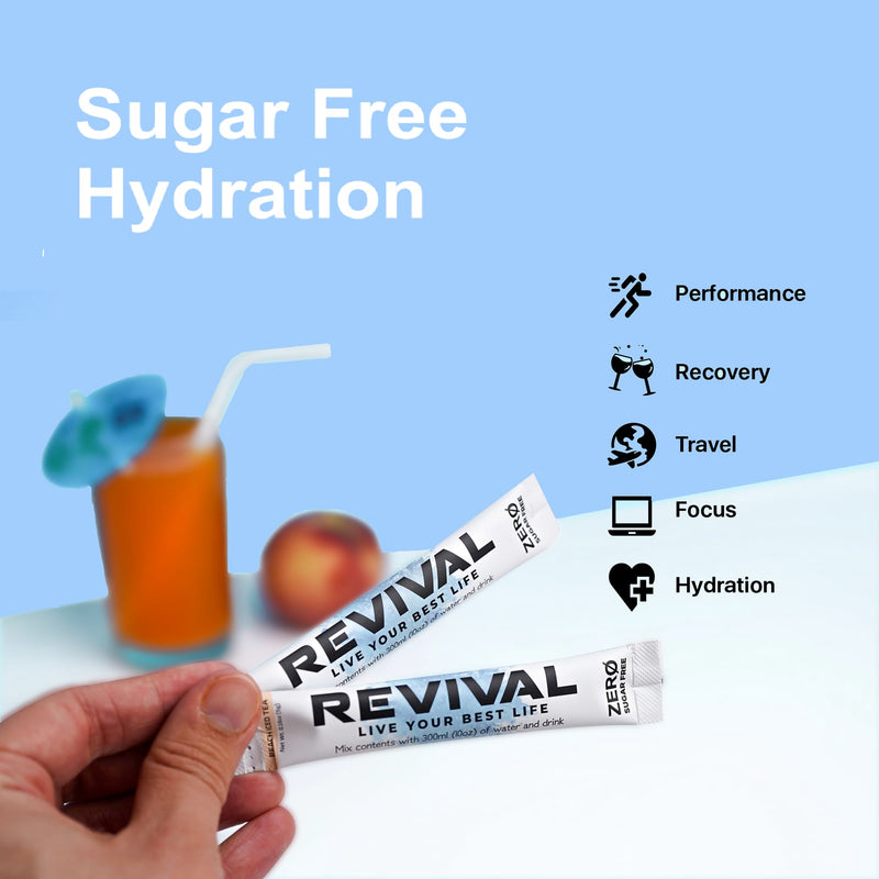 Revival Zero Rehydration Electrolytes Powder - Sugar Free Hydration Sachet Drink with Vitamins C, B1, B3, B5, B12-28 Pack Assorted Flavours 28 Servings (Pack of 1)