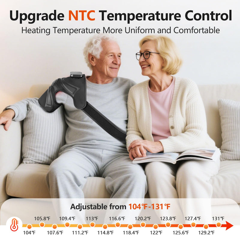 Cordless Knee Massager with Heat Vibration, Heated Electric Knee Brace Massager for Pain Relief, Muscle Relaxation, 3 in 1 Knee Warmers Wrap for Shoulder Leg Elbow, 4 Motors, Heating Pad