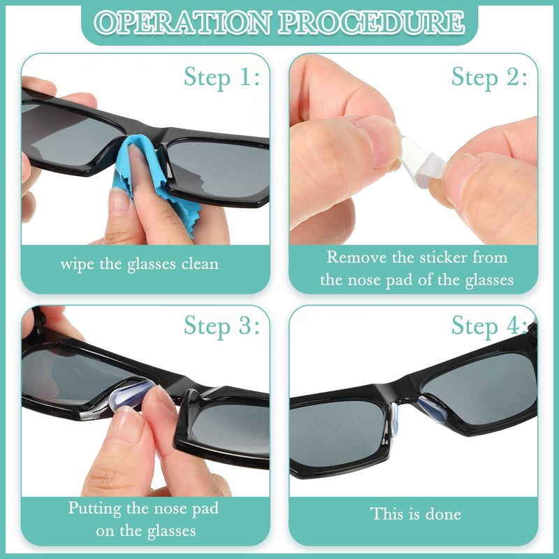 [Australia] - 50 Pcs Eyeglasses Retainers Sets, 12 Pairs Anti Slip Adhesive Glasses Nose Pads 4 Pairs Round Ear Grips 4 Pairs Silicone Ear Hooks Holders 4 Pairs Glasses Temple Tips Sleeve for Repair (Transparent) Transparent 