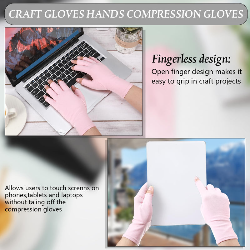 Haysandy 6 Pairs Arthritis Gloves, Compression for Women Men Fingerless Gloves for Carpal Tunnel Relieve Hand Muscle Pain(Small) Small