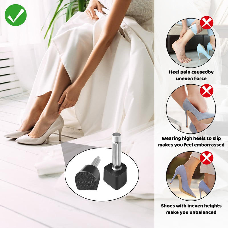 [Australia] - 5 pairs of heel protectors for high heels - U-shaped replacement tips for dance shoes, non-slip and wear-resistant - black with metal pins - heel protectors for pumps and high heels 