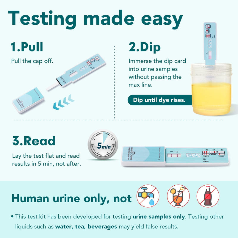 Easy@Home 3 Pack Marijuana Drug Test Kit - Urine THC Test for Home Use | THC Urine Tests (Cannabinoids Test) for Home Use, THC Detox Testing Kits 50ng/mL, Drug Testing Kit Track THC Detox #EDTH-114