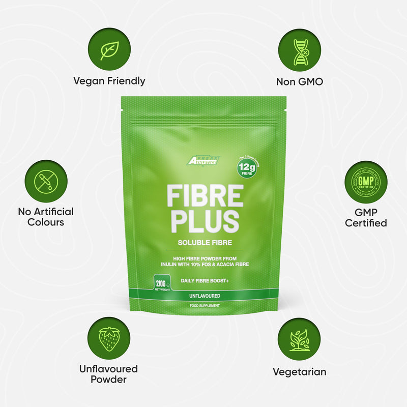 Soluble Fibre Powder Supplement 210g - Prebiotic Soluble Fibre Powder from Multiple Sources - 12g Fibre Per 2 Scoop Serving - Fibre Supplement for Men & Women UK Made