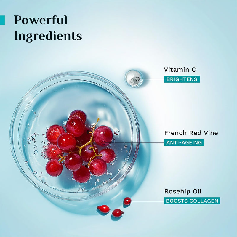 Pilgrim Red Vine Vitamin C Face Cream SPF 30 | with Rosehip Oil (PA+++) | Fights Wrinkle | Provides Long Lasting Sun Protection | 1.76 Oz (50gm)