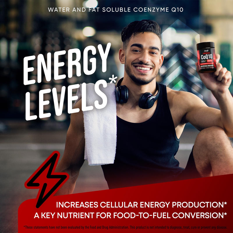 [Australia] - High Absorption CoQ10 200MG - Co Q10, 200mg Softgels for Heart Health & Energy Production - Enhanced Co Q 10 Supplement with Antioxidants and Flaxseed Oil - CoQ10 200 mg Per Serving 