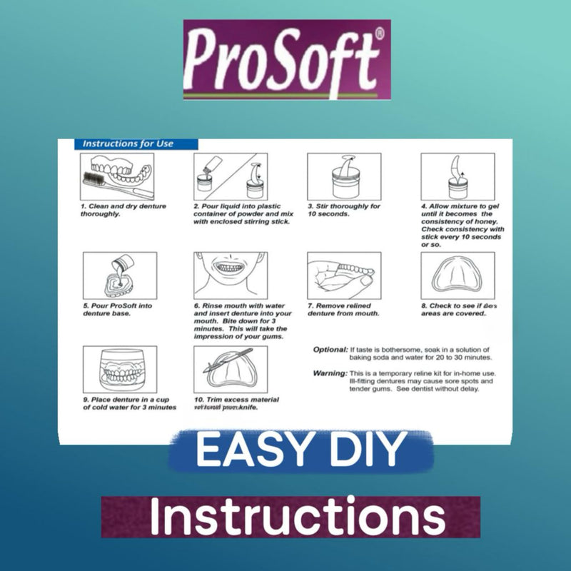 [Australia] - ProSoft Denture Reliner-Relines 2 Denture Plates 