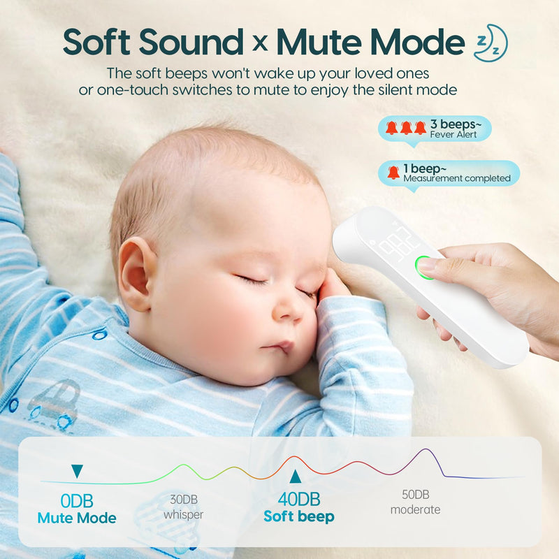 [Australia] - Thermometer for Adults and Kids, Fast Accurate Baby Thermometer with Fever Alarm & Mute Mode, FSA eligible, Lifetime Support -Take Quick Temperature Easily White 