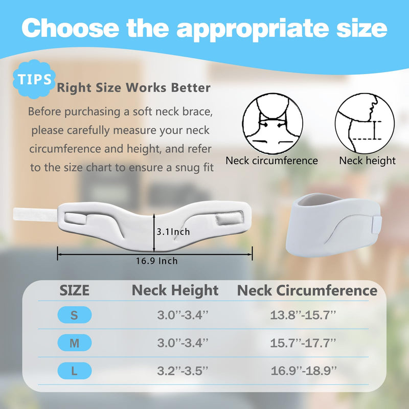 [Australia] - Neck Brace for Neck Pain and Support, Cervical Collar - Relieves Pain & Spine Pressure, Neck Support Brace Wraps Keep Vertebrae Stable and Aligned (Midium) Medium 