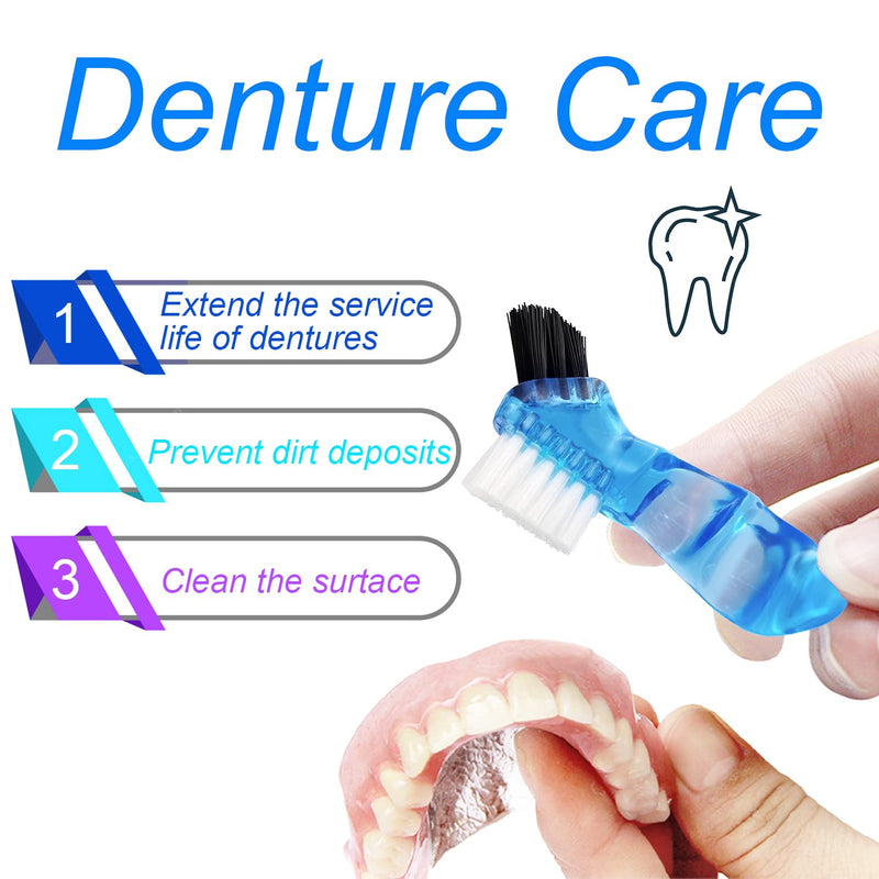 [Australia] - Colorful Denture Bath Case with Brush, Denture Cup Soaking Holder False Teeth Container Mouth Guard Storage Case Cleaning with Lid Waterproof - Purple 