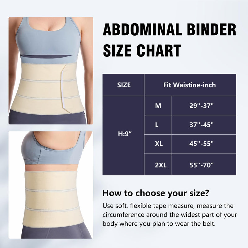 [Australia] - Elastic Abdominal Binder Lower Waist Support Belt, Umbilical Hernia Support Pad Universal Wide Belly Girdle Stomach Surgical Compression Wrap for Men and Women (White, XX-Large) White 