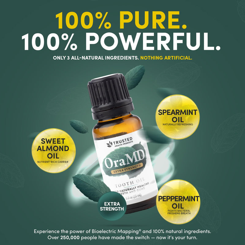 OraMD 4-in-1 Extra Stength Tooth Oil - Clinically Tested Gum Disease Treatment, Gingivitis Treatment and Sensitive Teeth and Gums - All-Natural (1 Pack) 1 Pack