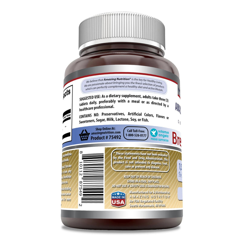 [Australia] - Amazing Formulas Brewers Yeast Supplement | 1500 Mg Per Serving | 120 Tablets | Non-GMO | Gluten Free | Made in USA 120 Count 