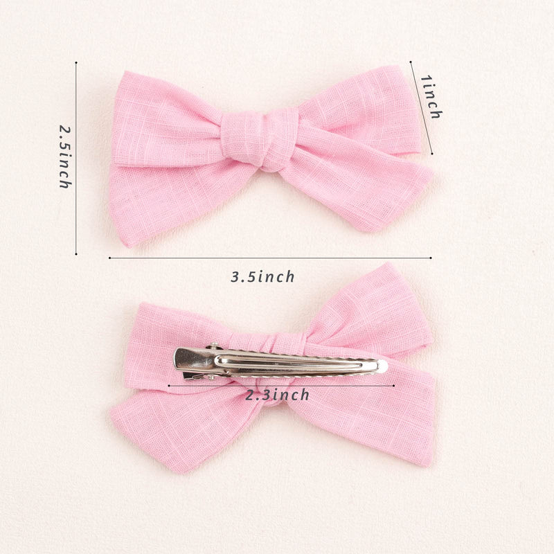 [Australia] - 40Pcs 3.5Inch Hair Bows Clips for Baby Girls, Oaoleer Neutral Linen Pigtail Bows Double Bun Ponytail Bow Hair Barrettes Accessories for Babies Infant Toddlers Kids in Pairs Toddler Bows -1 