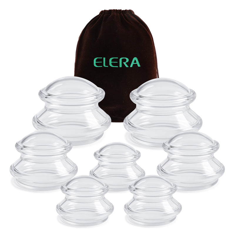 [Australia] - ELERA Silicone Cupping Therapy Set, Professionally Chinese Massage Cups for Cupping Therapy and Cellulite Reduction (7 Cups) 3 size 7 pieces 