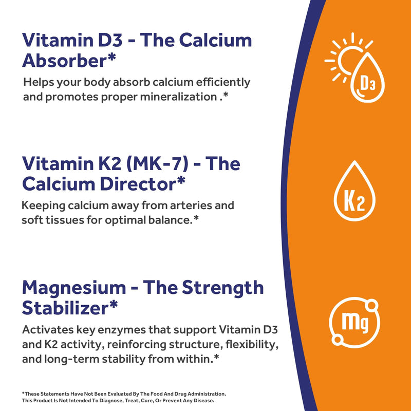 Doctor's Recipes D3+K2+Magnesium, 5000 IU D3, 50 mcg K2, Highly Bioavailable, Chelated Magnesium Glycinate, Non-GMO, No Gluten, for Structure, Immune, Mood, Relaxation Support, 60 Softgels