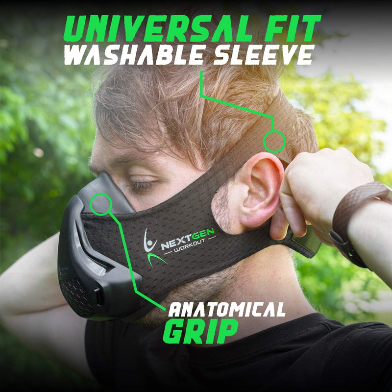 [Australia] - NEXTGEN Breathing Workout Mask - Enhance Stamina & Endurance | 24-Level Adjustable Airflow for Optimal Lung Performance | Elevate Cardio & Gym Training for Men & Women Black 