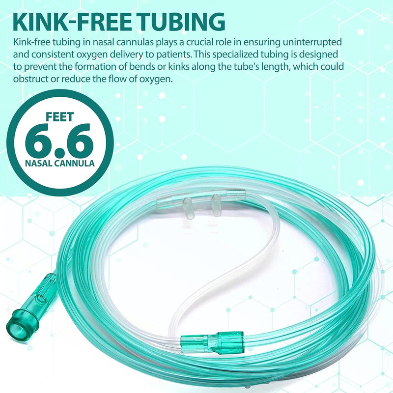 [Australia] - Gadget Beyond 5 Pack High-Flow Ultra Soft Nasal Oxygen Cannula, Green Crush Resistant Tubing with Standard Connection 6.6 Feet 