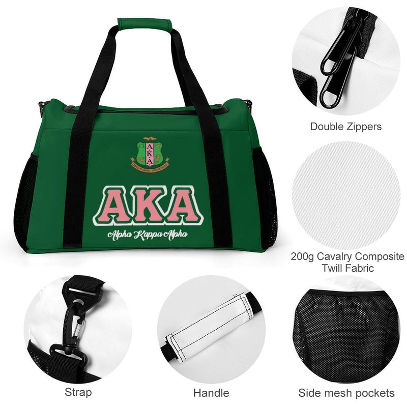 Sorority Gifts 37L Travel Duffle Bag, Handbag Crossbody bag,Gym Bag,Fitness, traveling, going on trips, business trips,Carry On Luggage Bag, green color-3