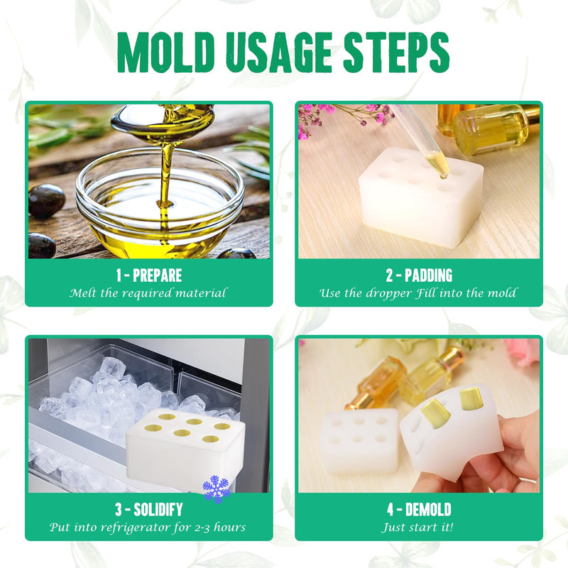 [Australia] - Reusable Silicone Suppository Molds Kit, 2ML | Includes 4 Suppository Mold Trays and 10 Droppers, Ideal for DIY Suppositories Making for Applicators, Durable Suppositories Mold for Women, Men 