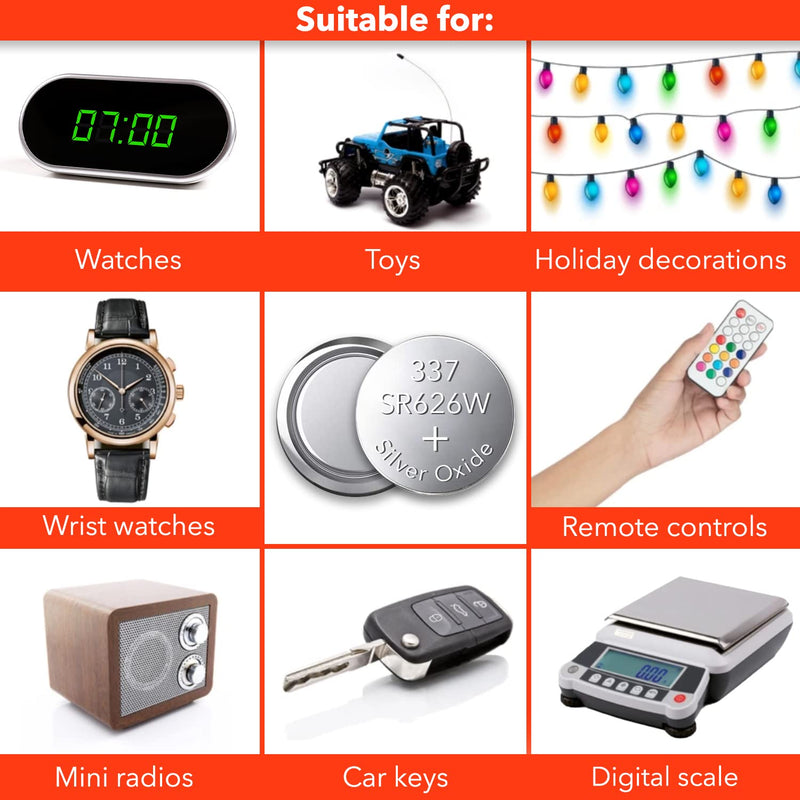 [Australia] - 377/376 / SR626W / SR626SW / Silver Oxide Watch Batteries (Pack of 5) - 1.55V Long Lasting Coin Cell Battery for Watches, Toys, Decorations, Wristwatches, Remote Control, Mini Radio 5 Count (Pack of 1) 
