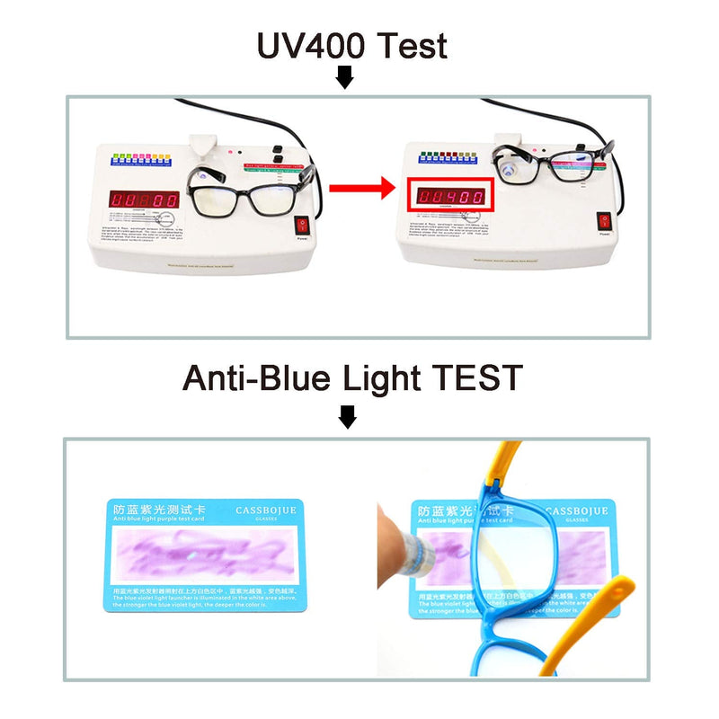 [Australia] - Kids Blue Light Blocking Glasses 2 Pack, Anti Eyestrain & UV Protection, Computer Gaming TV Phone Glasses for Boys Girls Age 3-9 (Transparent Purple+ Transparent Pink) Transparent Purple+ Transparent Pink 
