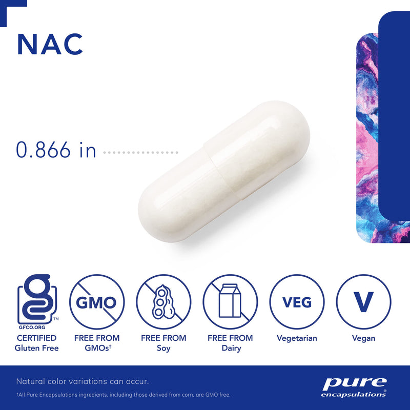 [Australia] - Pure Encapsulations NAC 600 mg - NAC Supplement for Lung Health & Immune Support, Liver Support & Antioxidants* - with Freeform N-Acetyl-L-Cysteine - 90 Capsules 90 Count (Pack of 1) 