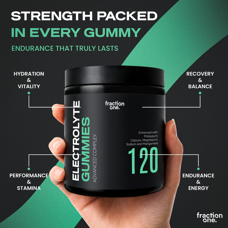 Fraction One Electrolyte Gummies – 120 Gummies – Enhanced with Potassium, Chloride, Calcium, Magnesium, Sodium and Manganese – Supports Energy and Hydration – 60 Days Supply