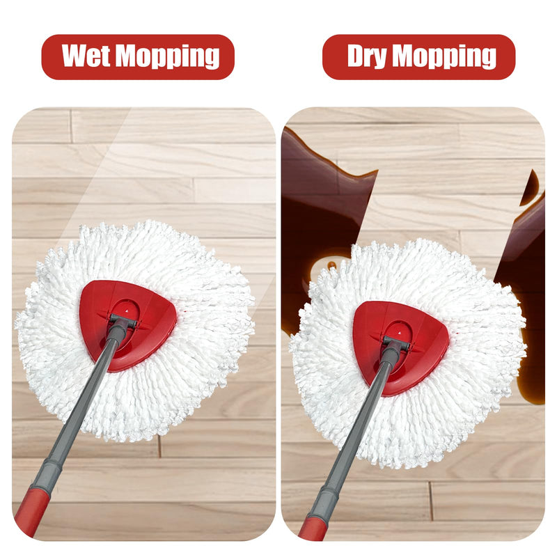 [Australia] - Mop Head Replacement, 3 Pack Spin Mop Refill Replace Head Compatible Easywring 1-Tank System, Great Cleaning Power, Microfiber, Helper Housework, Machine Washable & Easy-to-Replace, White 1-TANK Mop Head (3pcs) 