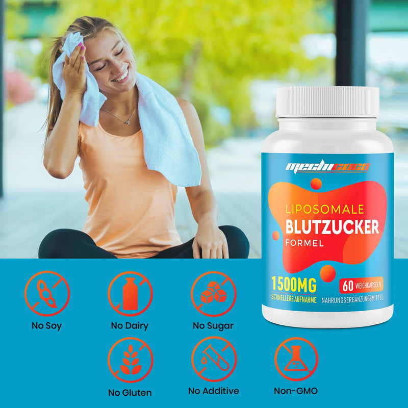 [Australia] - Liposomal Berberine Supplement 1500mg, High Dose Berberine HCL, Antioxidant AMPK Activator, Superior Absorption, Gluten Free, Soy Free, 60 Capsules 60 Pieces (Pack of 1) 