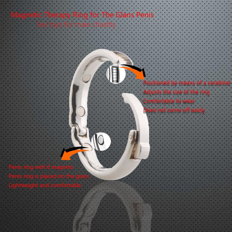 Cock Ring Metal Adjustable Penis Rings for Men Magnetic Scrotum Pendant New 3D Printing Pleasure Ring Adult BDSM Bondage Glans Chastity Sex Toys (S) S