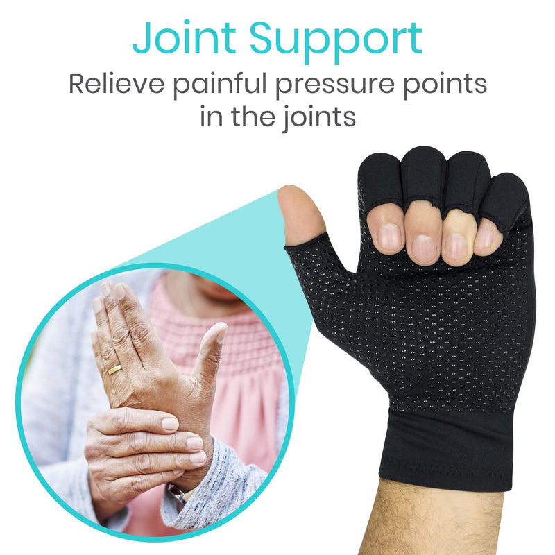 [Australia] - Vive Fingerless Arthritis Gloves for Men & Women Made w/Copper Infused Fabric - Therapeutic Compression for Swelling, Carpal Tunnel, Tendonitis, Edema, & Finger Pain - Comfortable Non-Slip (Medium) Medium 