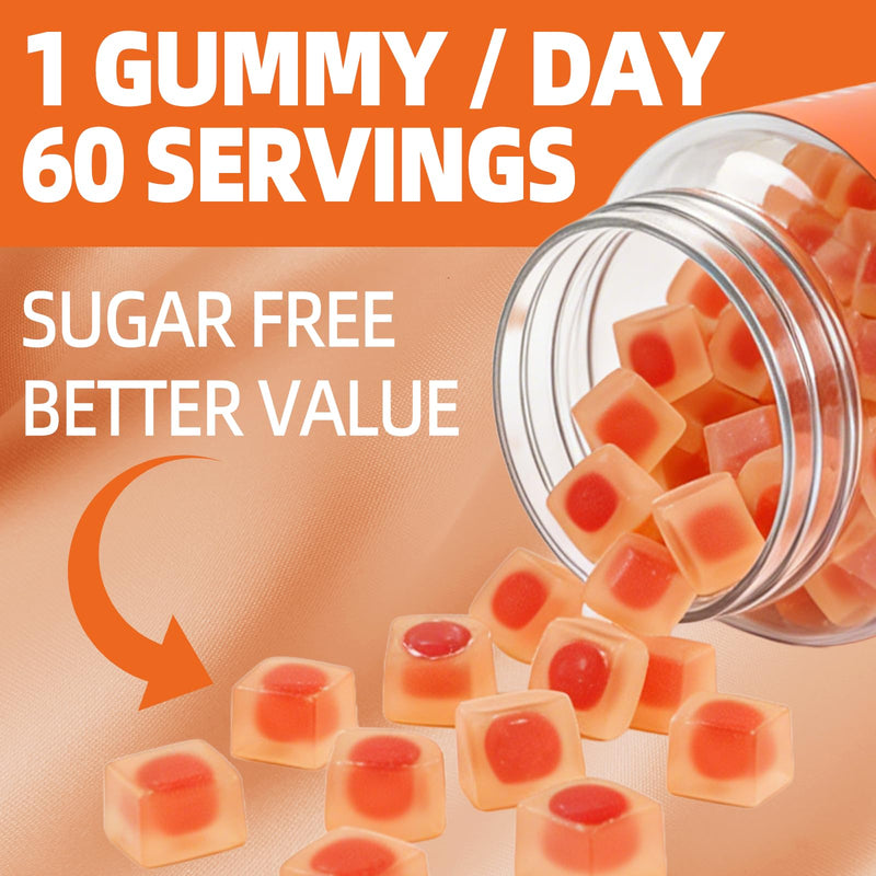 2000mg Liposomal Vitamin C Gummies for Adults, Sugar Free Vitamin C Gummy | Vit C Gummies with Elderberry, Zinc, NAD, for Immune Support Supplement, 60 Counts, Orange Flavor 60 Count (Pack of 1)