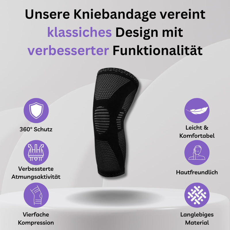 [Australia] - Omni Fit ® The new knee support (1 piece): Your second skin for pain-free movement and unsurpassed comfort! Maximum support without sweating - for a confident, active life. L Grey 