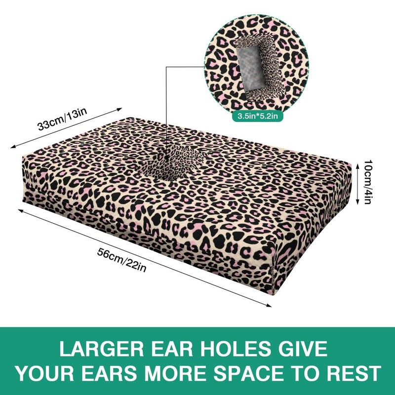 [Australia] - Ear Piercing Pillow for Side Sleepers,Rectangle Design with Big Hole for Ear Protection & Pain Relief,Soft & Breathable,Washable Cover (22x13x4 inches) Brown 22"*13"*4" 