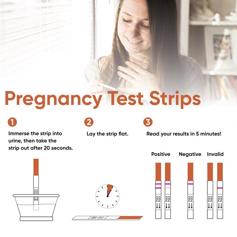 Wondfo Early Result Pregnancy Test Combo - Double Confirm Preganacy with 5 Early Result Pregnancy Test Sticks and 25 Pregnancy Test Strips -Value Pack